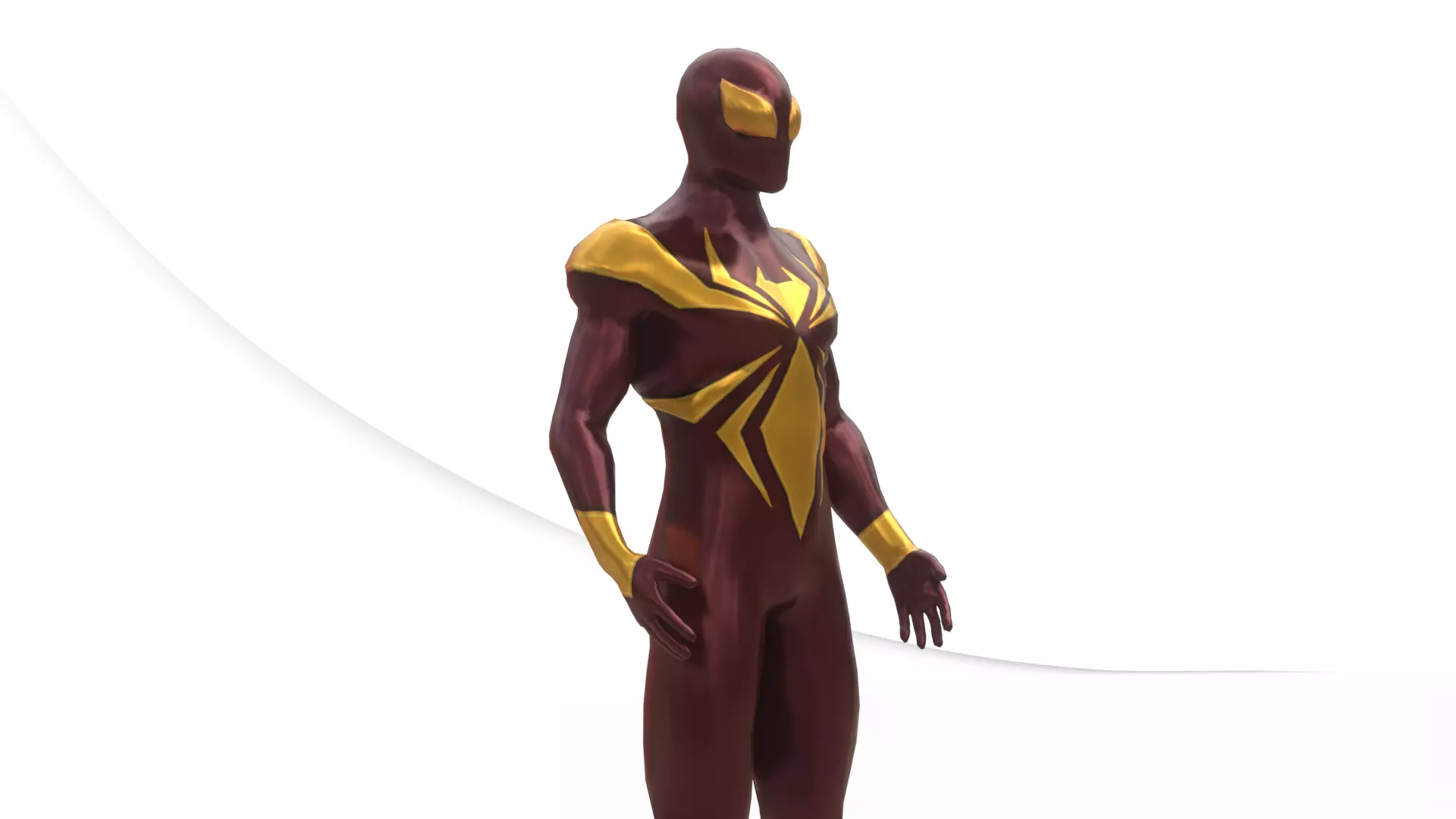 Iron spiderman Low-poly 3D model_1