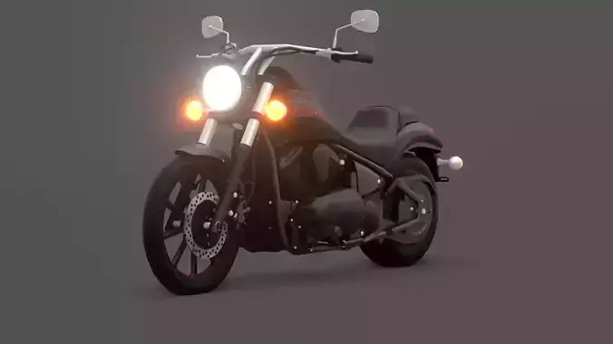 Kawasaki VN900 Custom Cruiser Motorcycle 3D Model