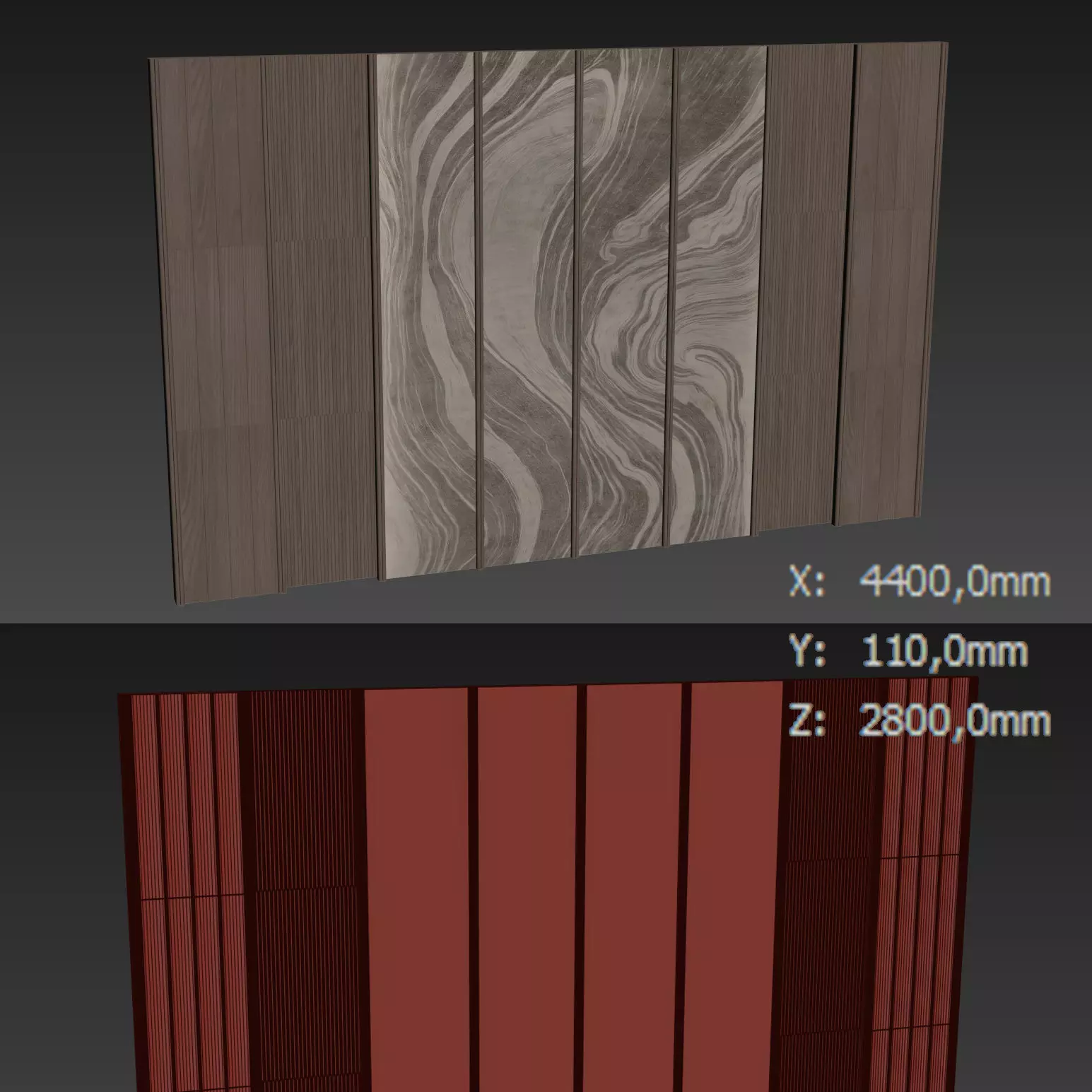 Decorative V63 Wall Panels 3D model_3