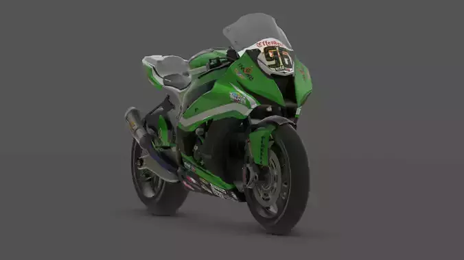 Kawasaki ZX-10R  Superb Racing Bike 3D Model