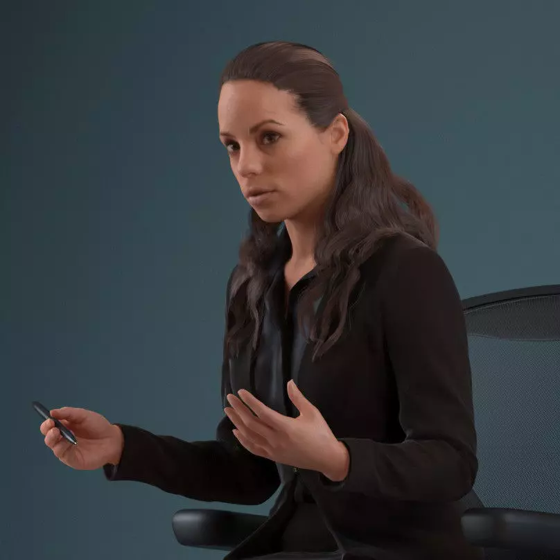 00059Karen011 Business Woman Sitting On The Chair 3D Model 3D model