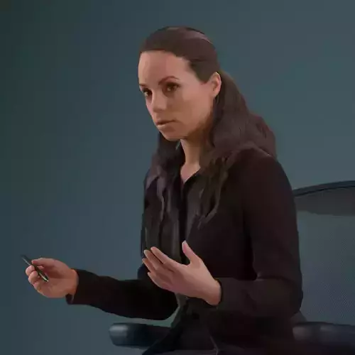 00059Karen011 Business Woman Sitting On The Chair 3D Model