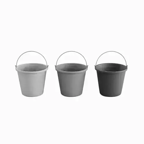 Industrial Bucket Set Low-poly 3D model