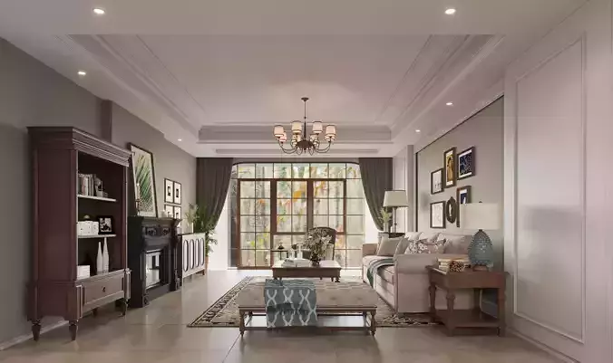 Luxury living room dining room interior scenes 45