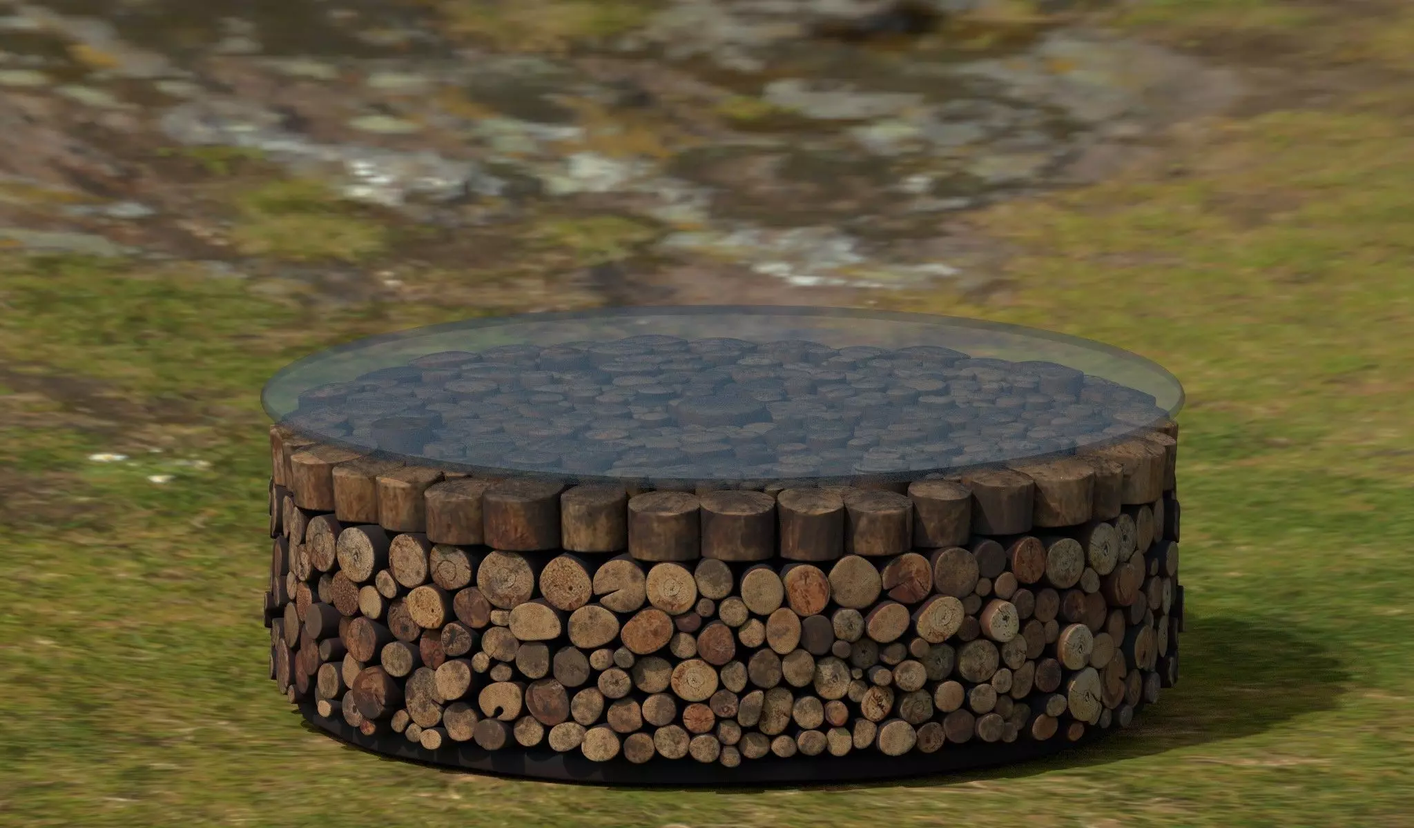 Modern Coffee Table Low-poly 3D model_4