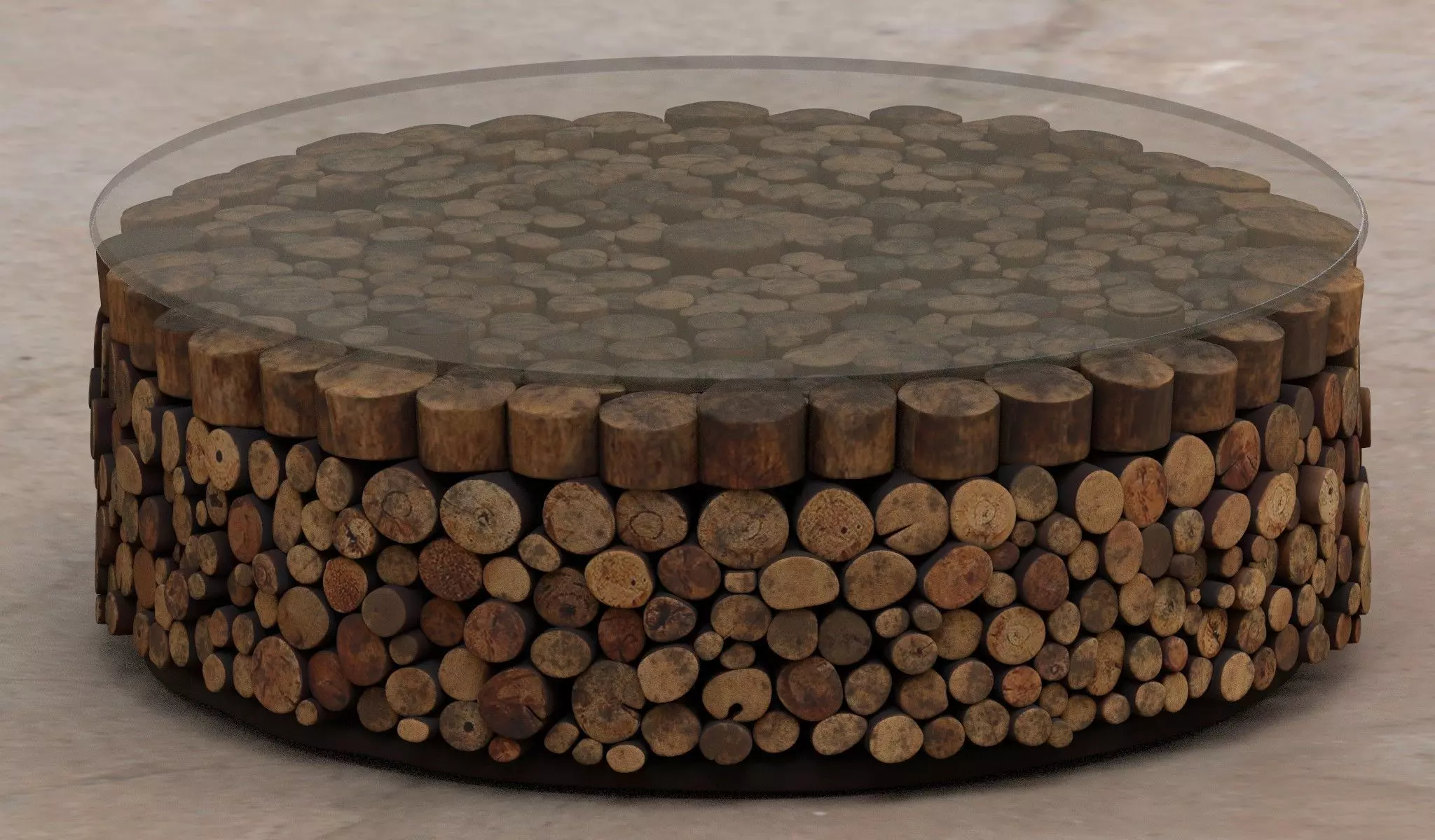 Modern Coffee Table Low-poly 3D model_2