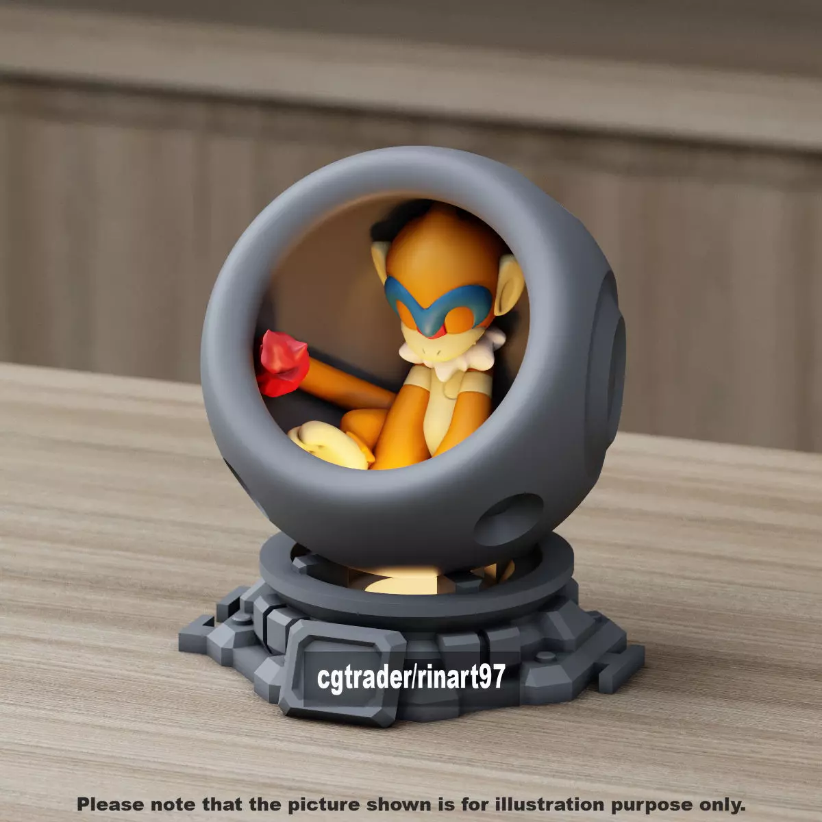 Monferno in healing machine pods from pokemon 3D print model_0