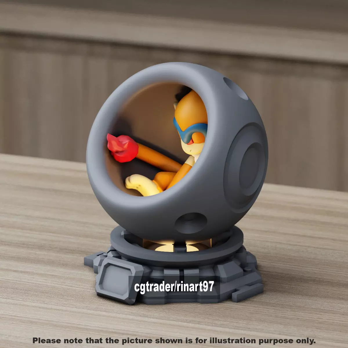 Monferno in healing machine pods from pokemon 3D print model_1