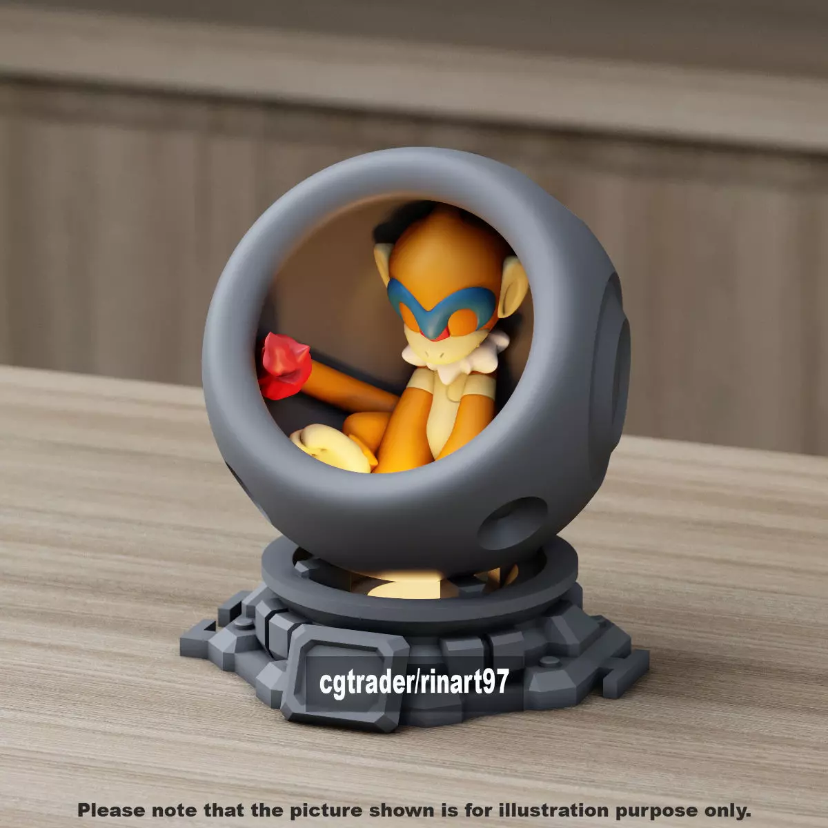 Monferno in healing machine pods from pokemon 3D print model_11