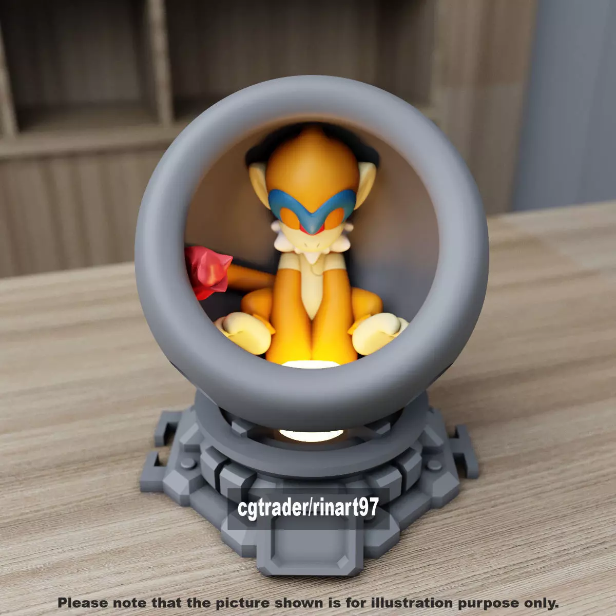 Monferno in healing machine pods from pokemon 3D print model_2