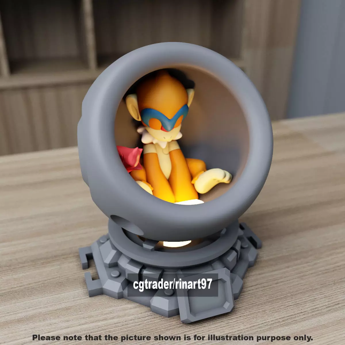 Monferno in healing machine pods from pokemon 3D print model_4