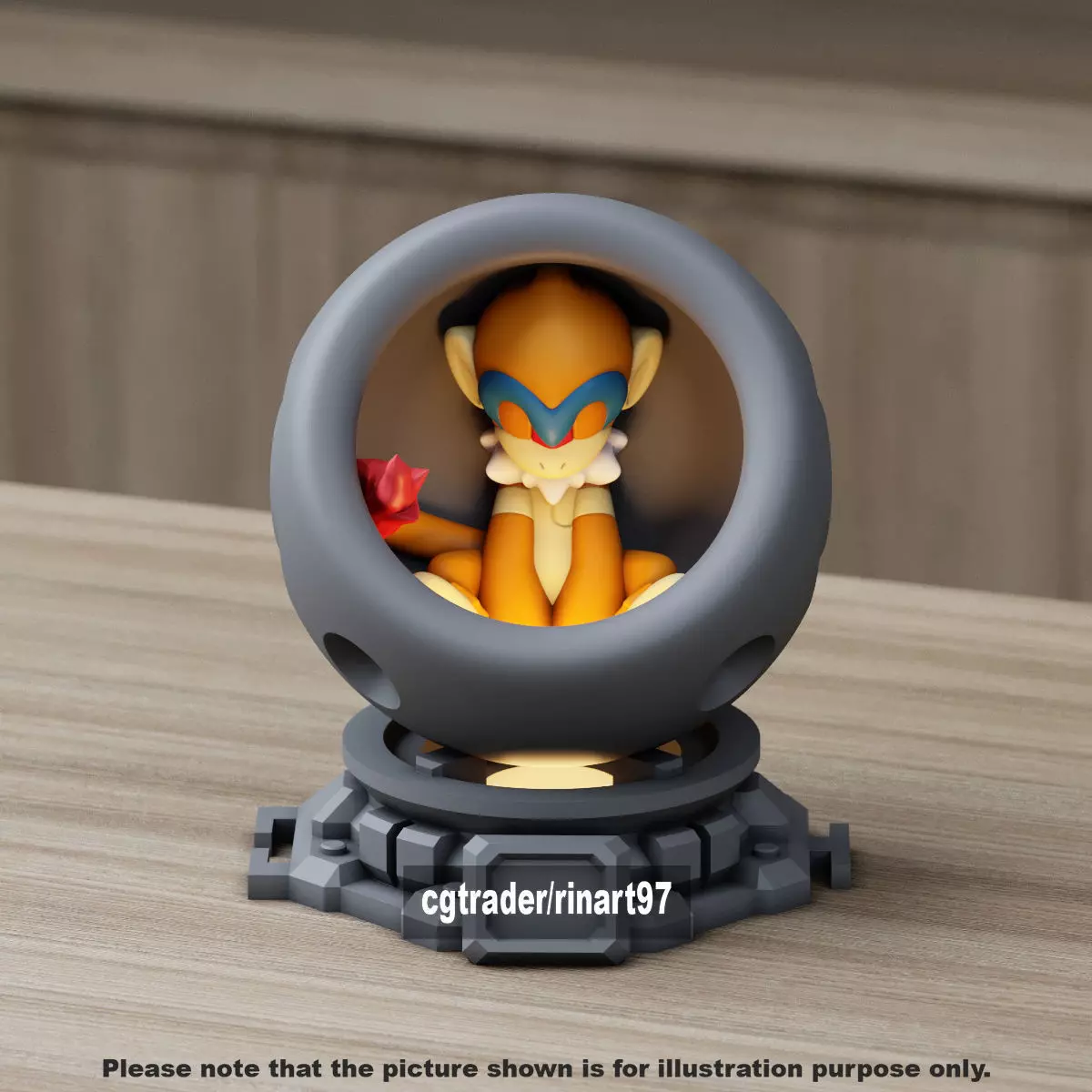 Monferno in healing machine pods from pokemon 3D print model_6