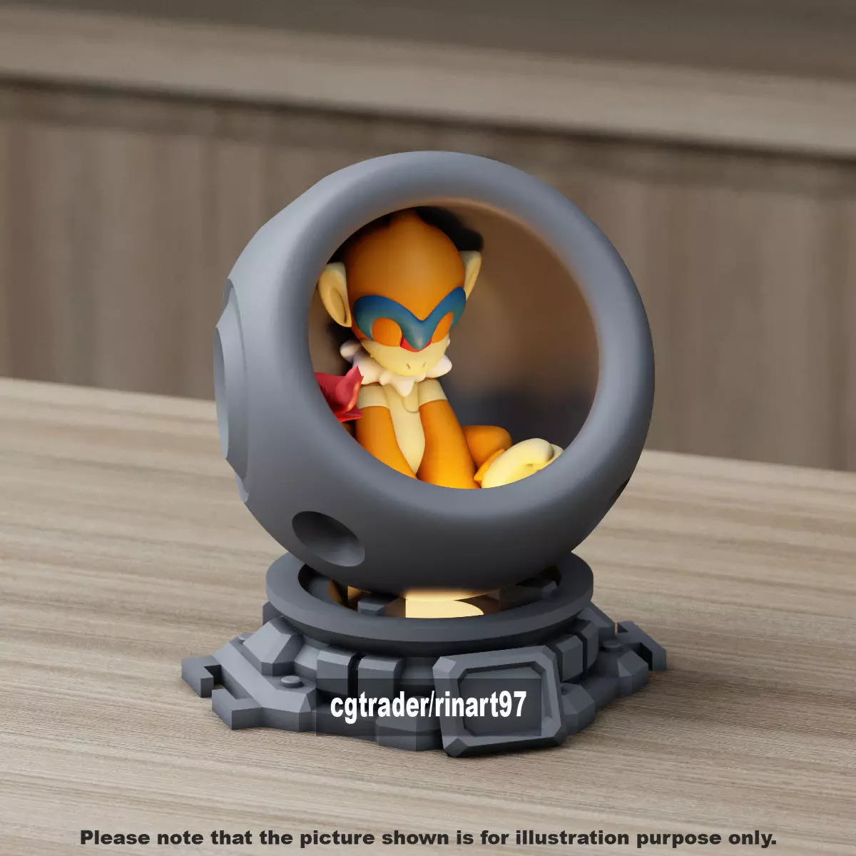 Monferno in healing machine pods from pokemon 3D print model_8