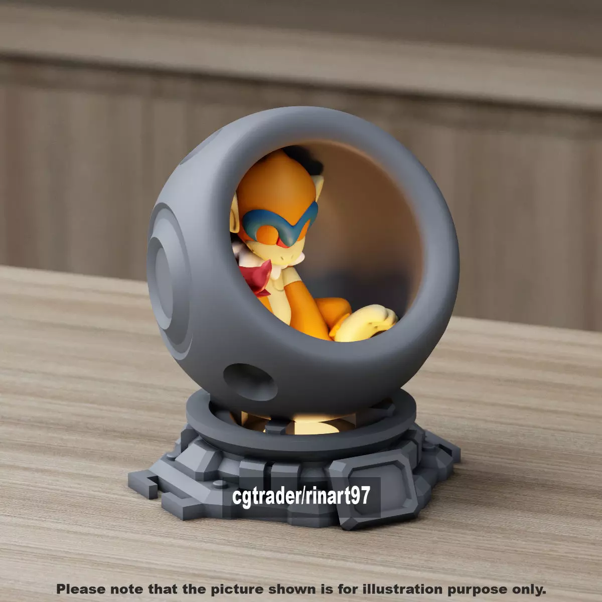 Monferno in healing machine pods from pokemon 3D print model_9