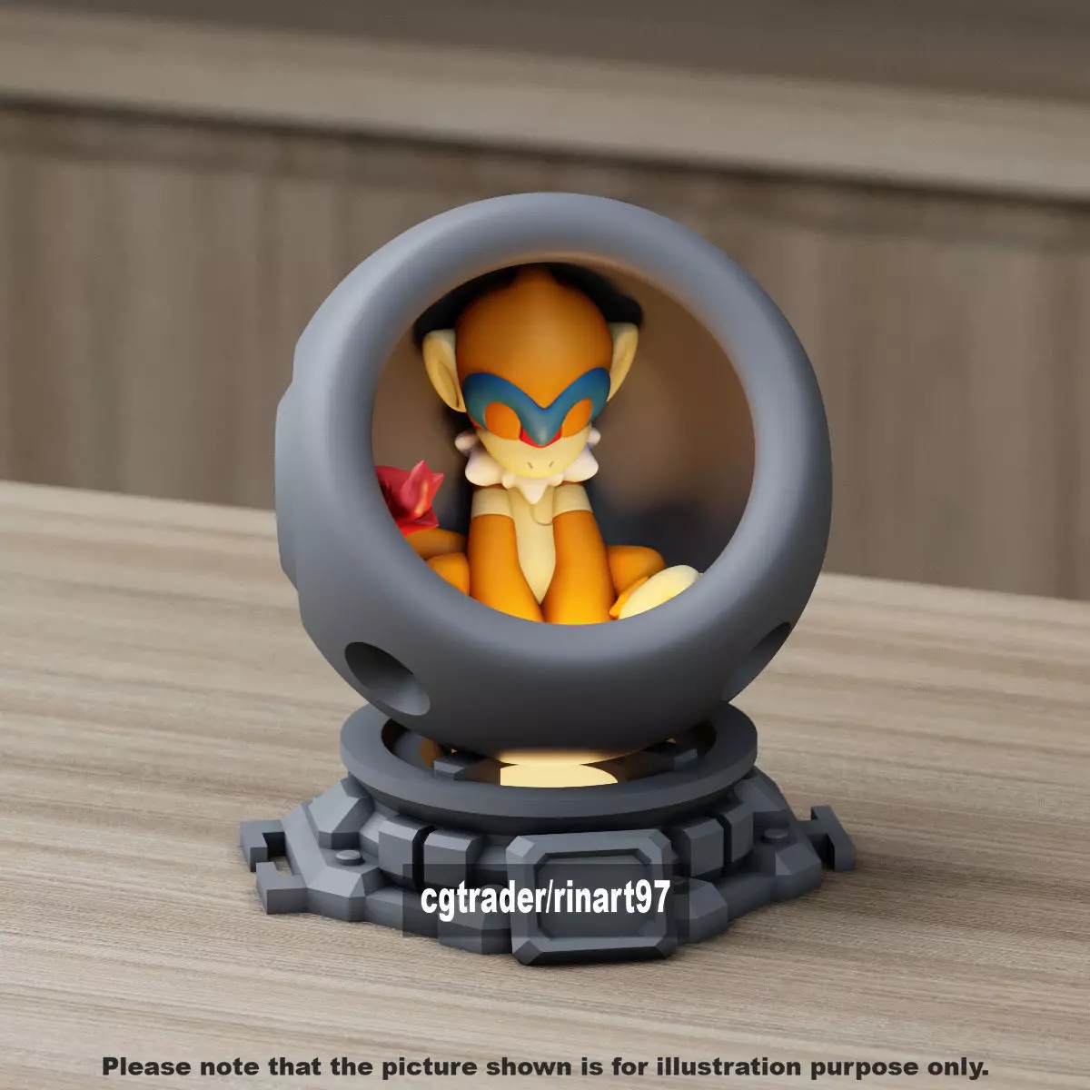 Monferno in healing machine pods from pokemon 3D print model_7