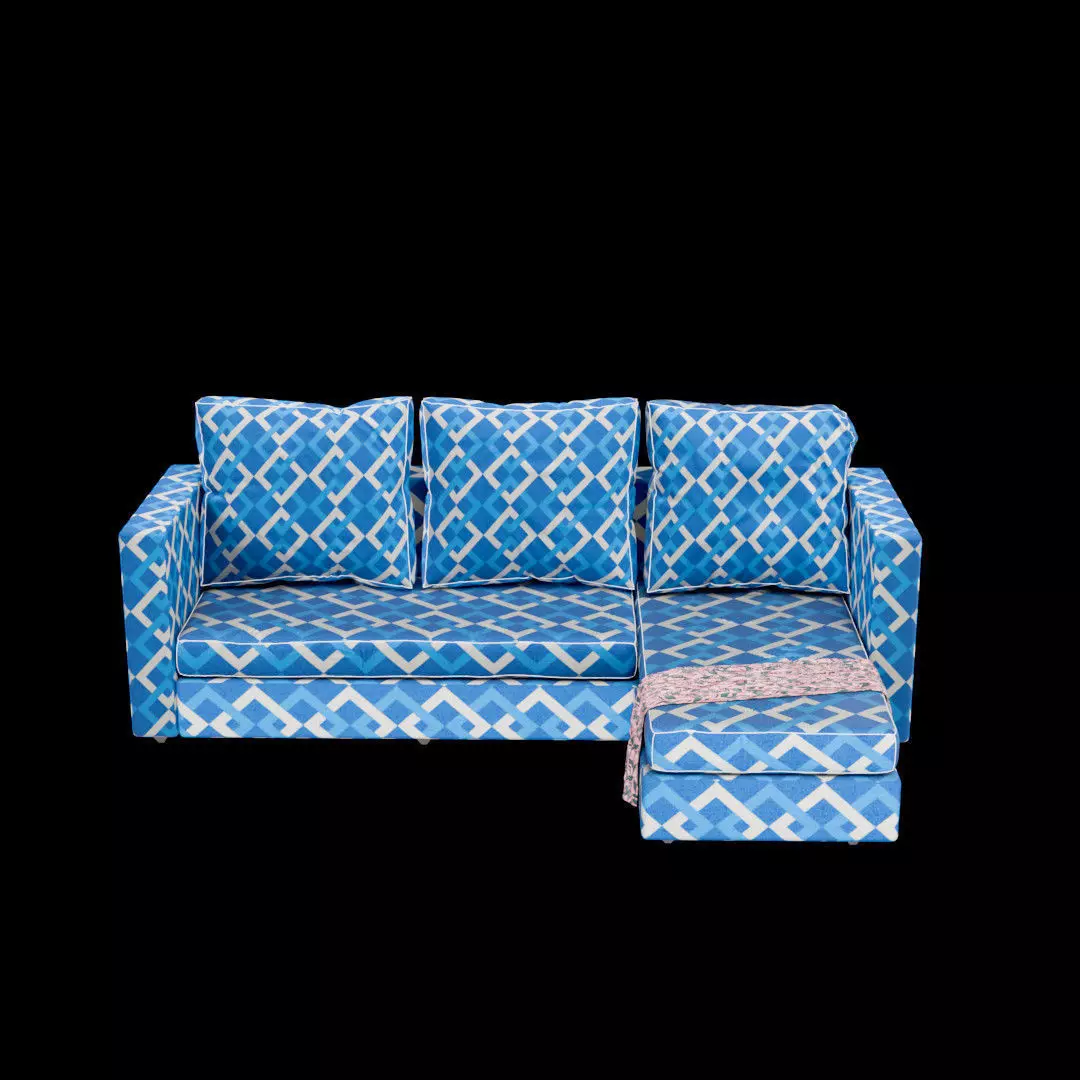 L-Shaped 3-Seater Sofa 3D model_6