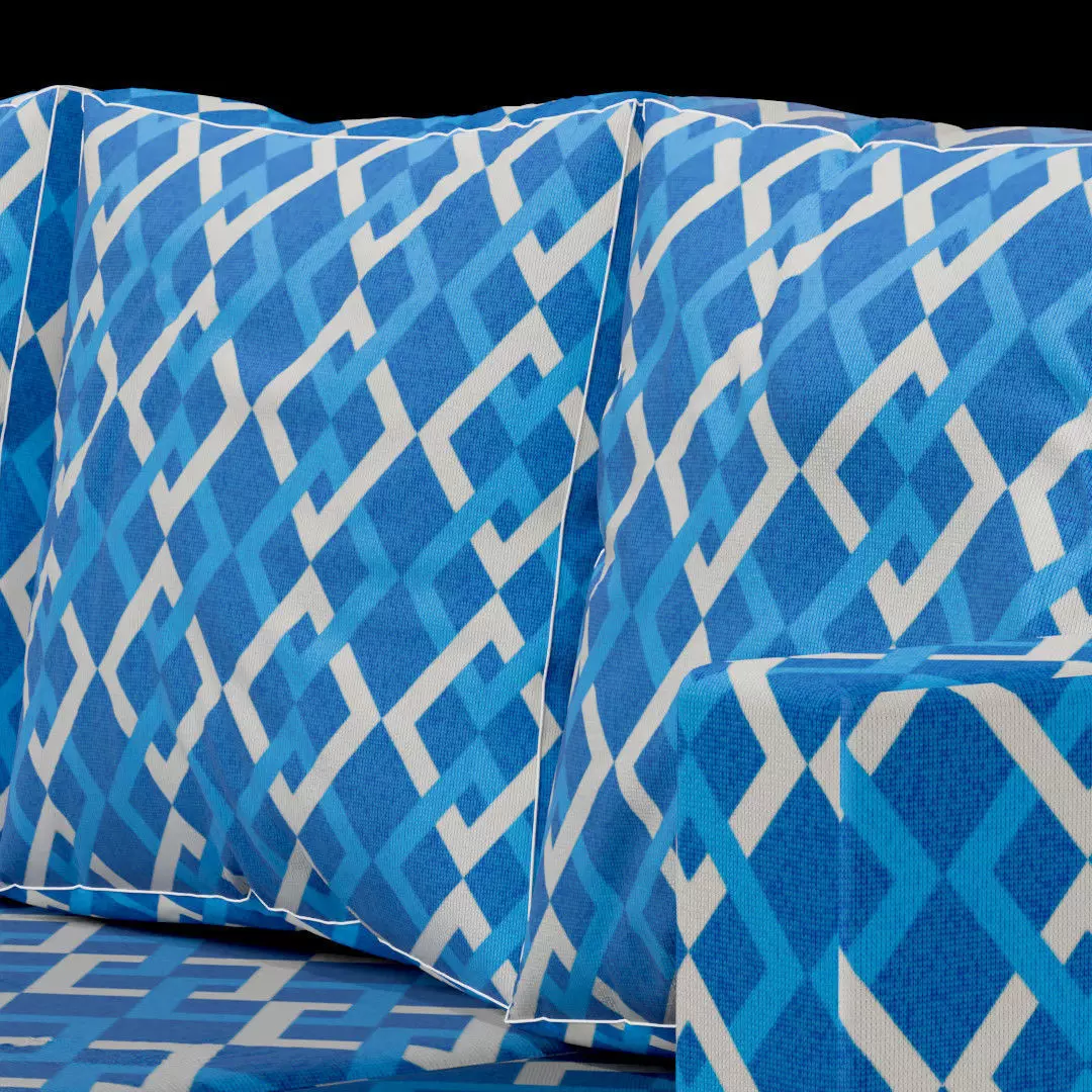 L-Shaped 3-Seater Sofa 3D model_15