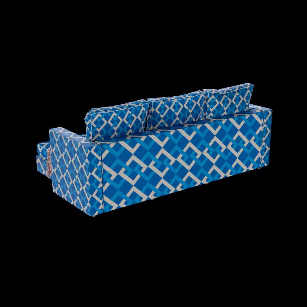 L-Shaped 3-Seater Sofa 3D model_10