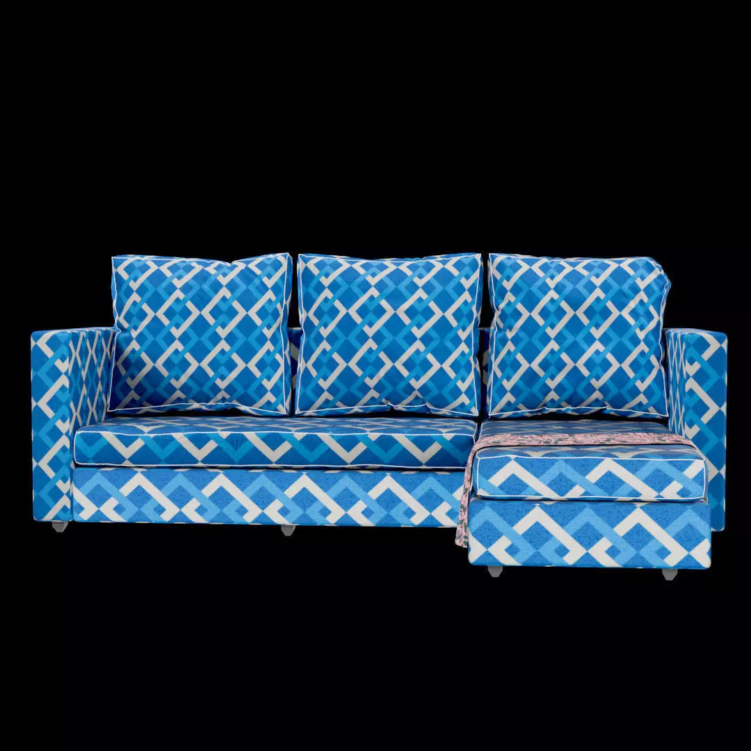 L-Shaped 3-Seater Sofa 3D model_5