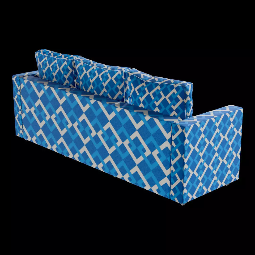 L-Shaped 3-Seater Sofa 3D model_12