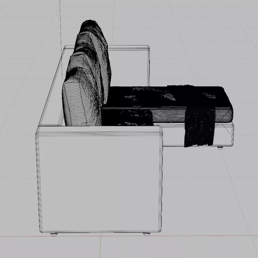 L-Shaped 3-Seater Sofa 3D model_13