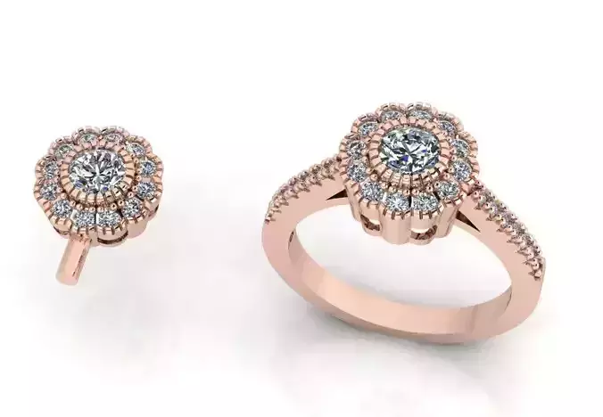 baguette ring- ring - pendant - earing 