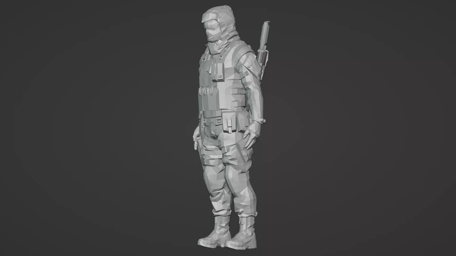 Arctic Soldier  Winter Military Character 3D Model Low-poly 3D model_17
