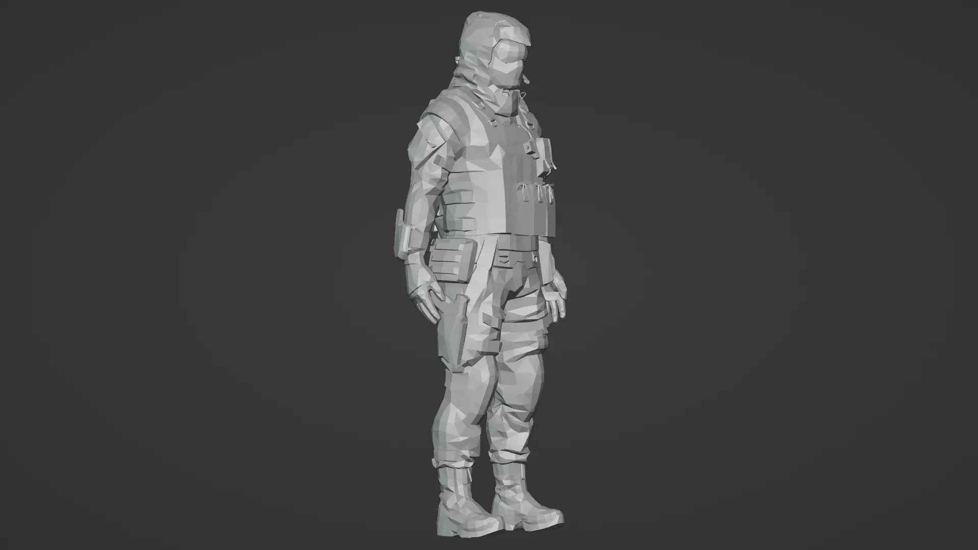 Arctic Soldier  Winter Military Character 3D Model Low-poly 3D model_21