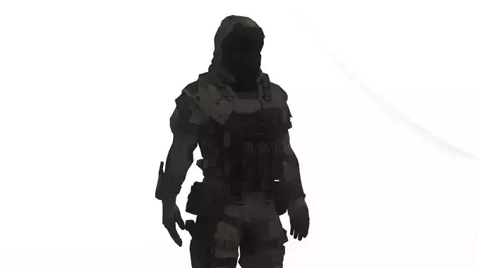 Arctic Soldier  Winter Military Character 3D Model Low-poly 3D model