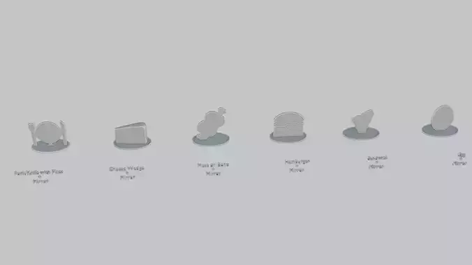 Food Mini Pack Emoji Statues 3D print model
