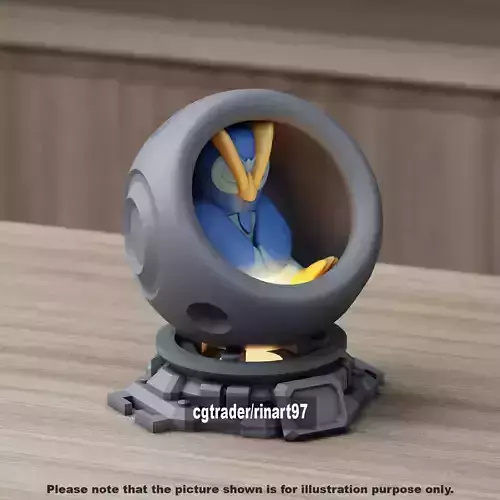 Prinplup in healing machine pods from pokemon 3D print model