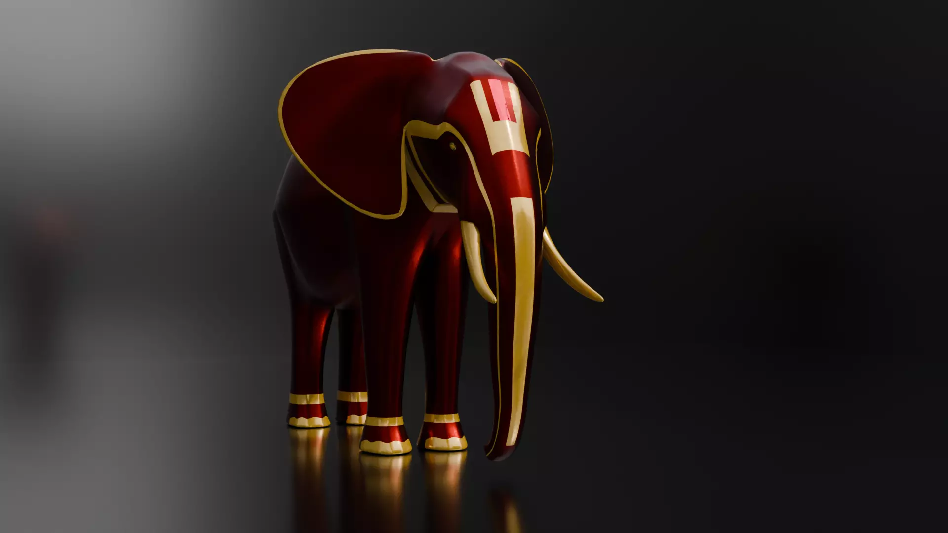 Elephant Architectural Decoration Low-poly 3D model_3