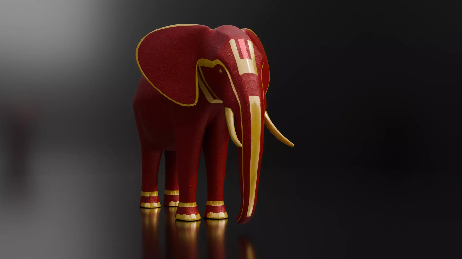 Elephant Architectural Decoration Low-poly 3D model_2