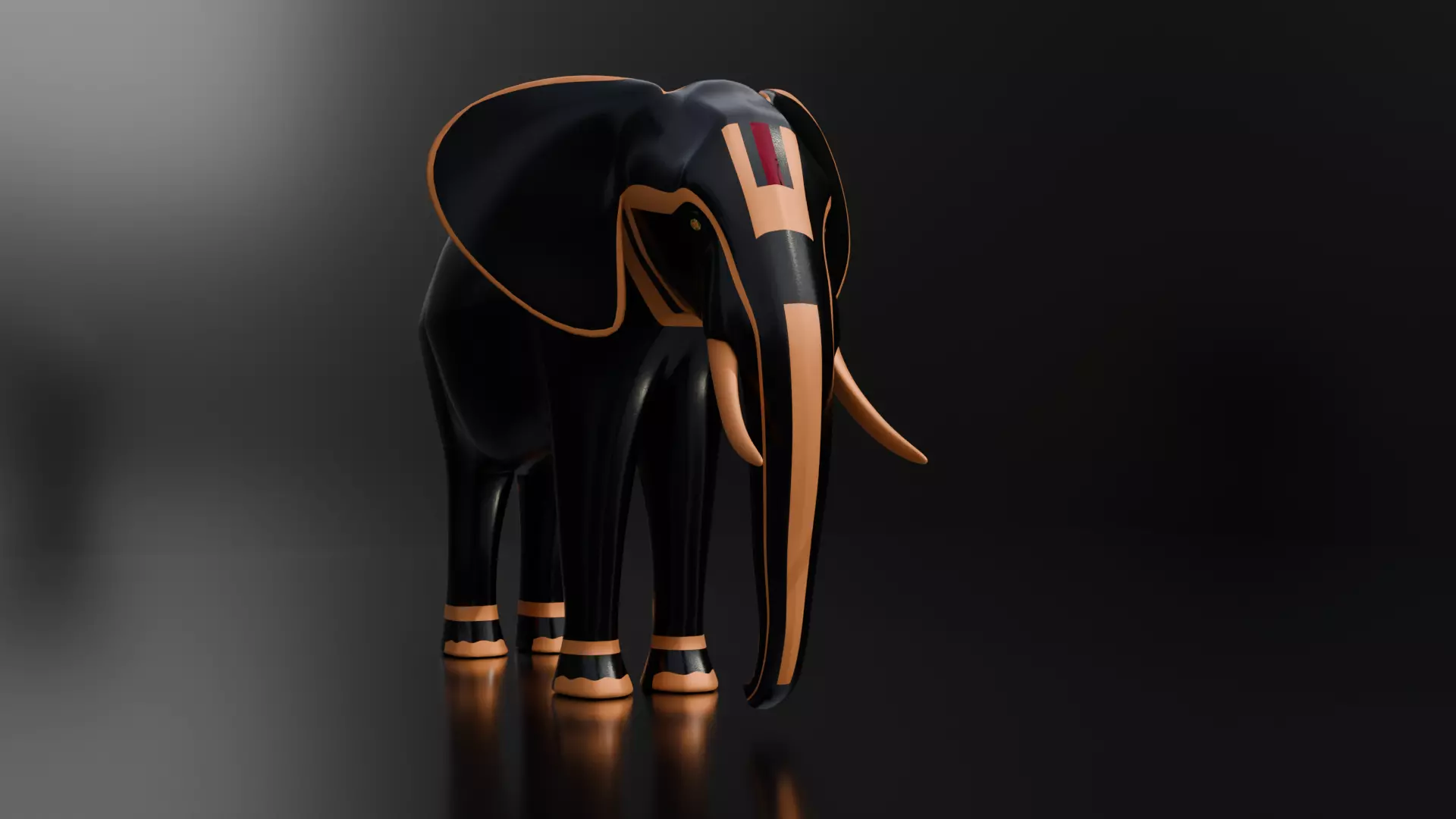 Elephant Architectural Decoration Low-poly 3D model_6