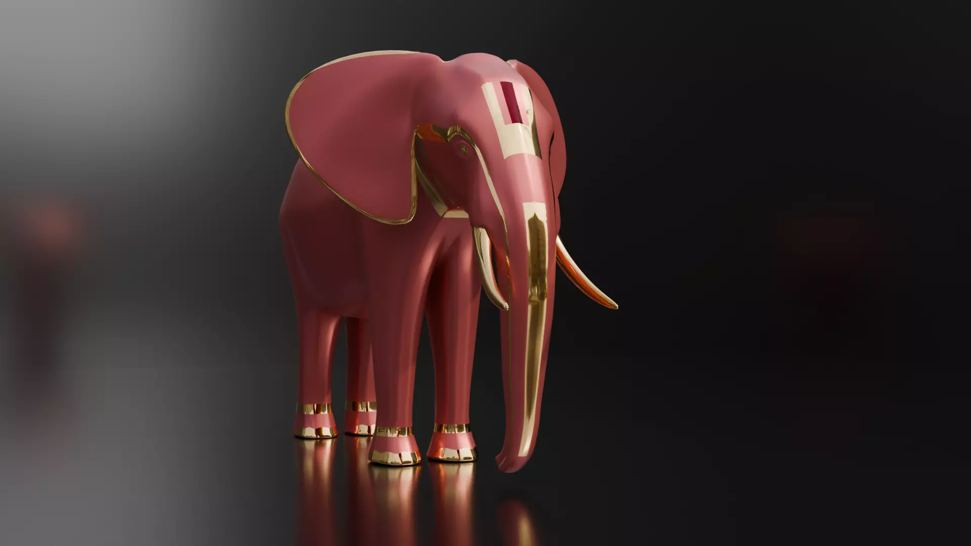 Elephant Architectural Decoration Low-poly 3D model_5