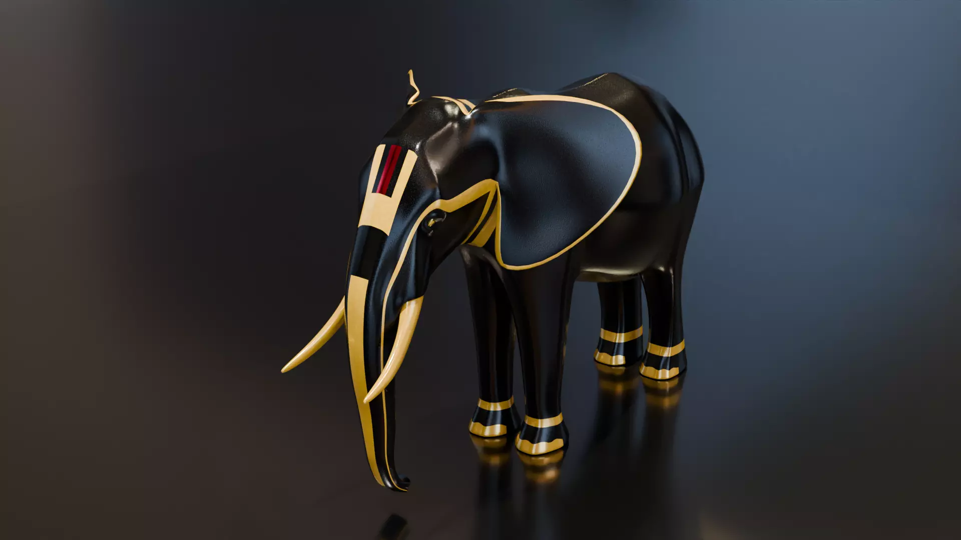 Elephant Architectural Decoration Low-poly 3D model_0