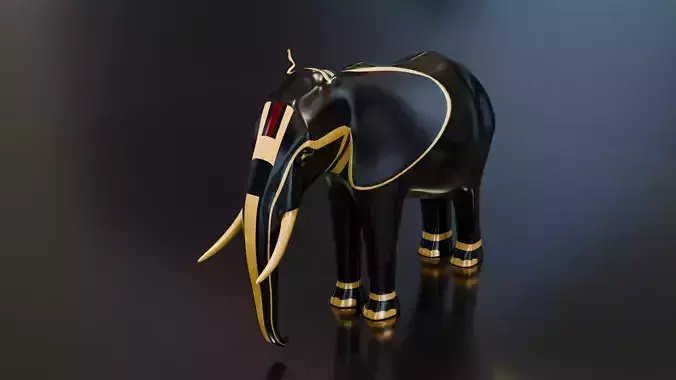 Elephant Architectural Decoration Low-poly 3D model