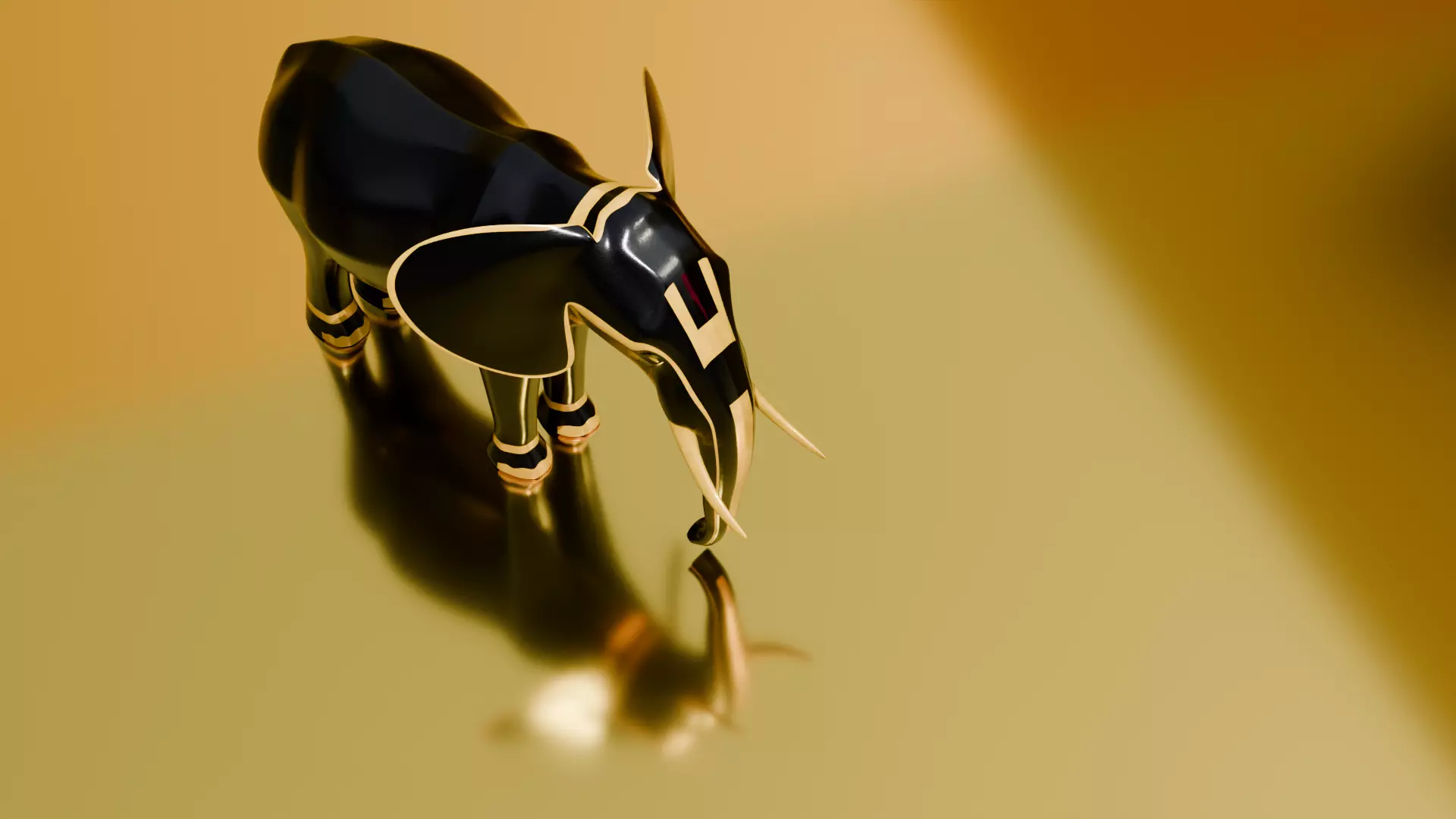 Elephant Architectural Decoration Low-poly 3D model_14