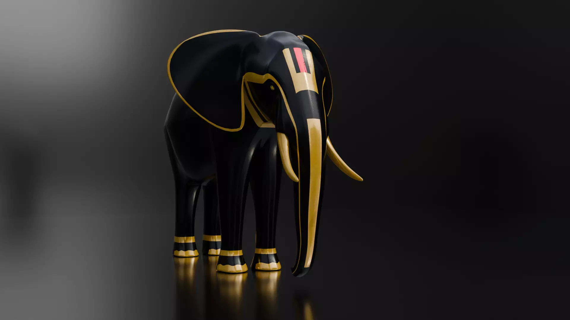 Elephant Architectural Decoration Low-poly 3D model_1