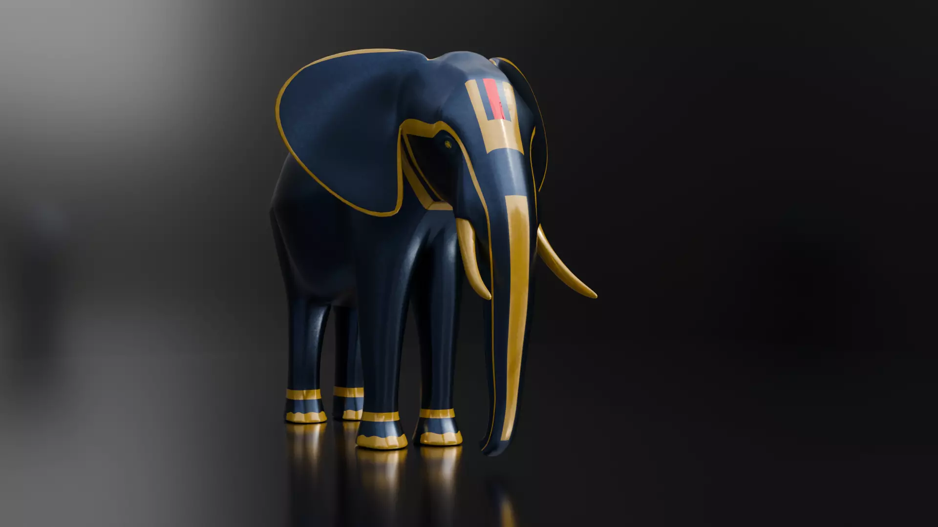 Elephant Architectural Decoration Low-poly 3D model_4