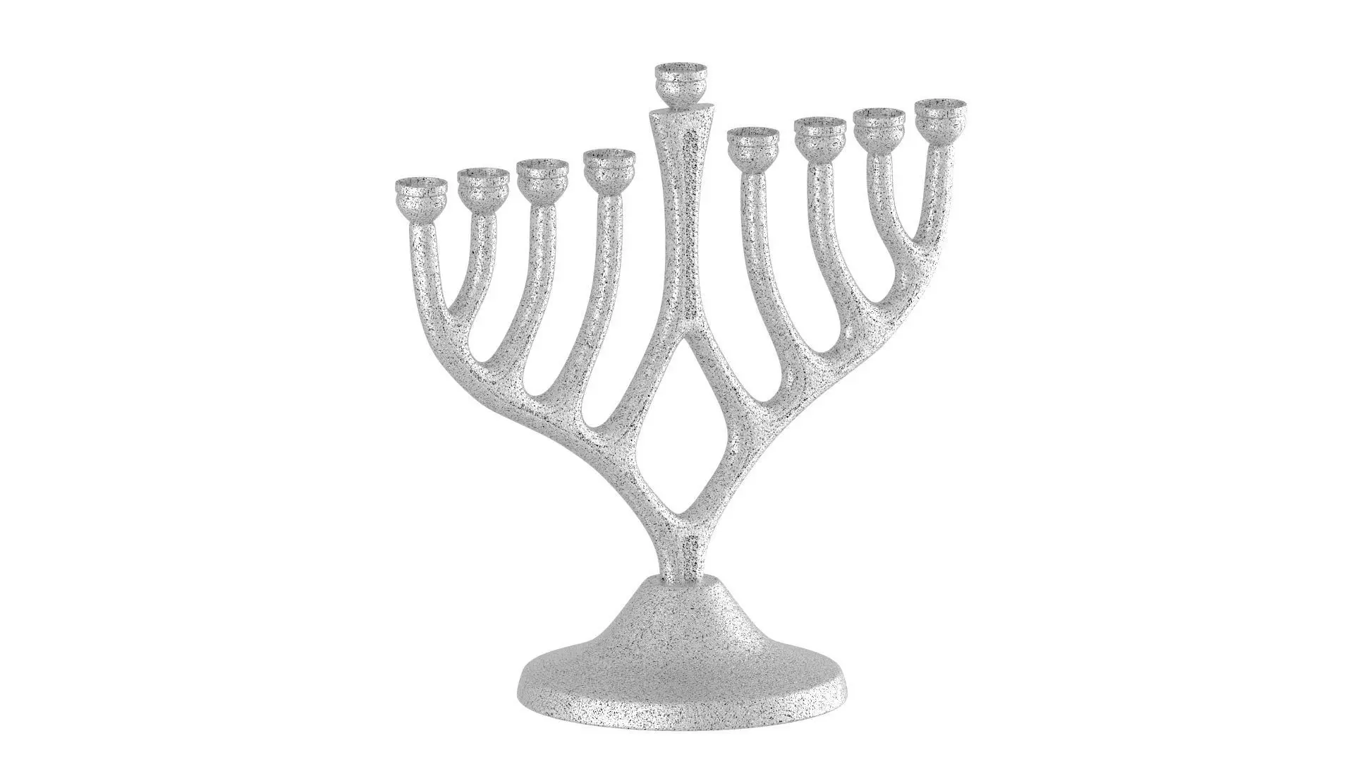 Menorah Silver 3D model_2