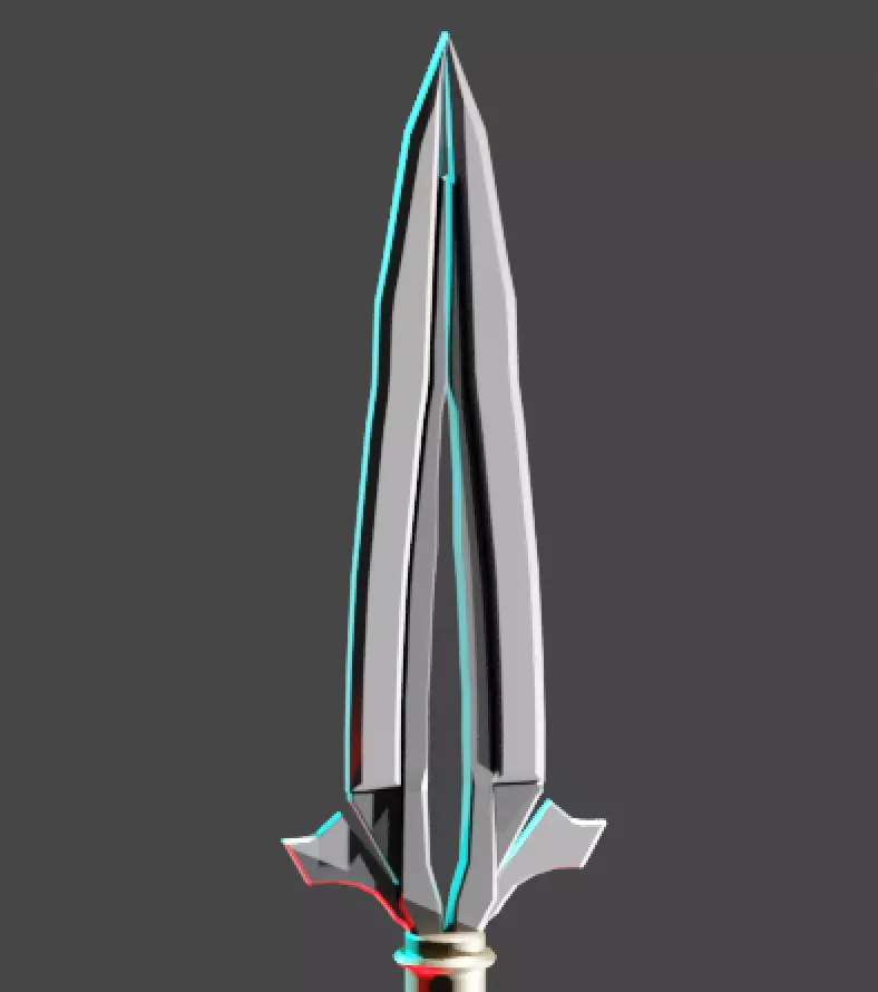 3 swords Low-poly 3D model_14