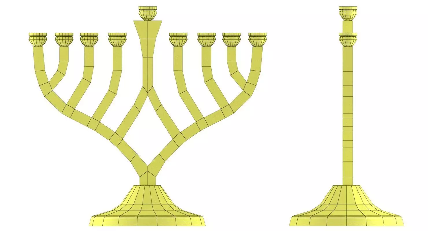 Menorah Black 3D model_5