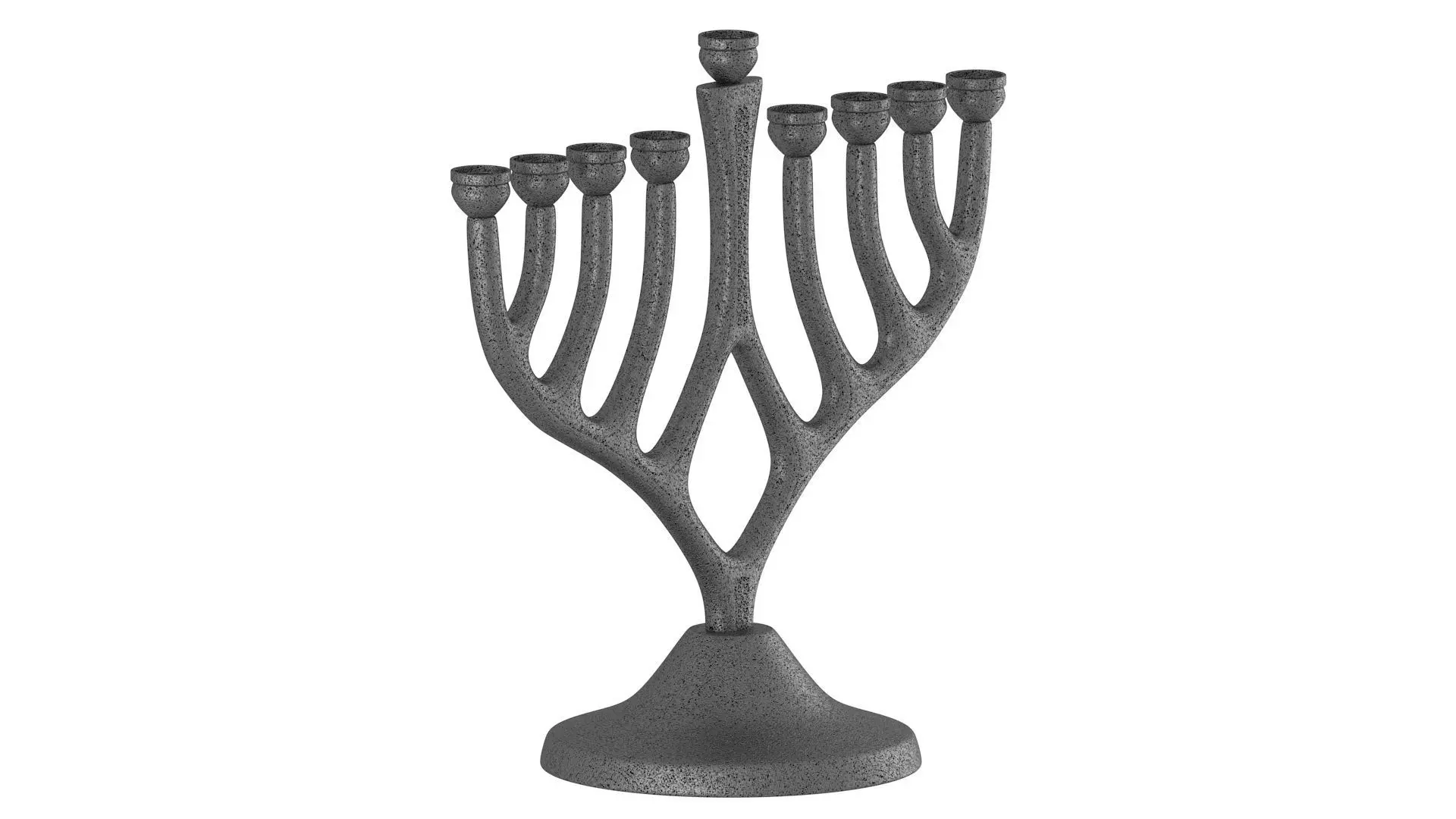 Menorah Black 3D model_2