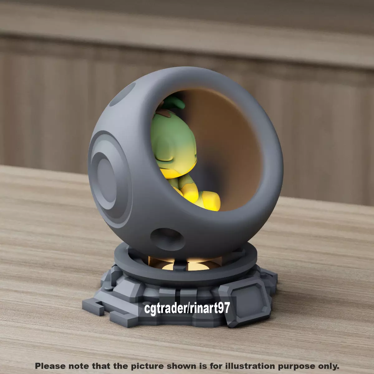 Turtwig in healing machine pods from pokemon 3D print model_10