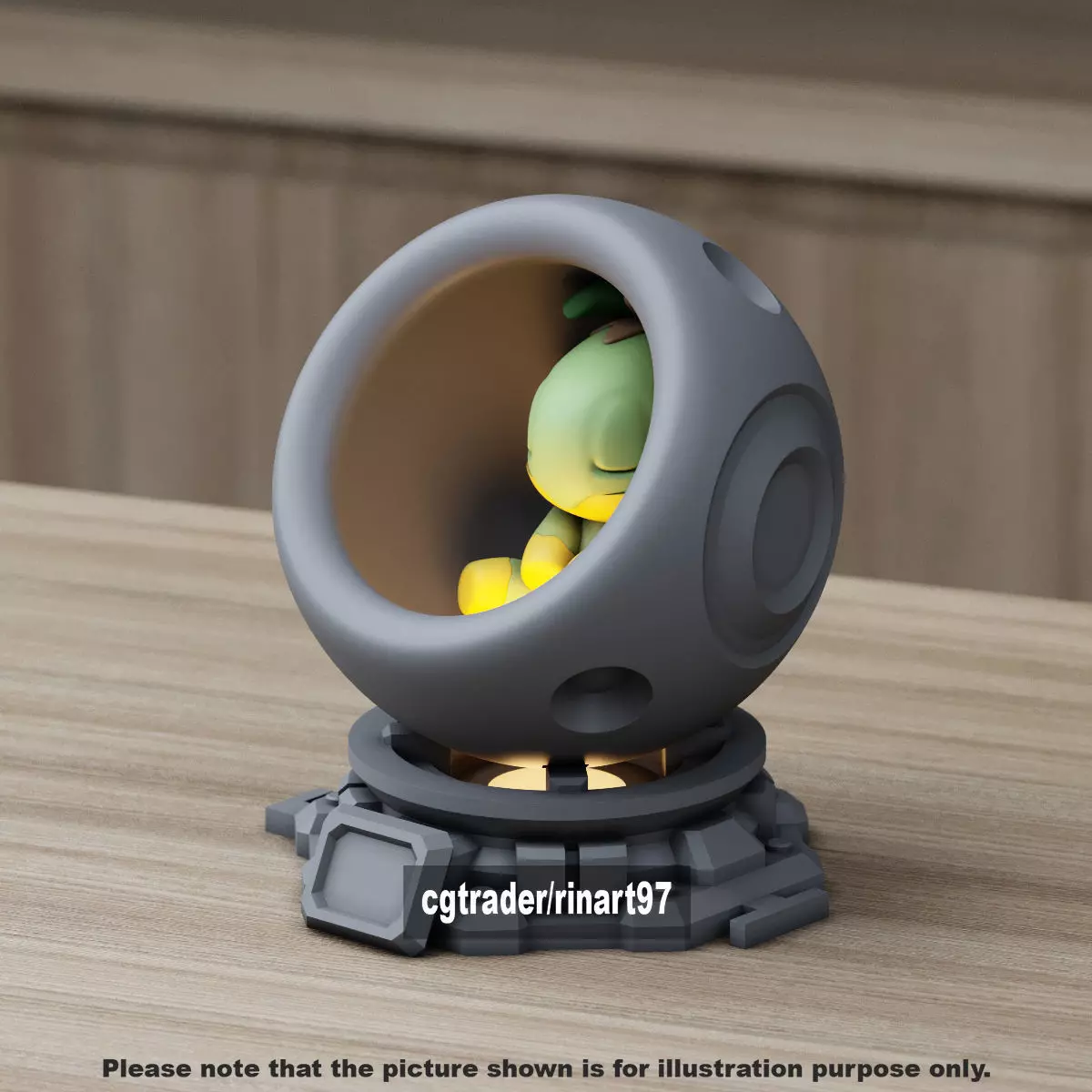 Turtwig in healing machine pods from pokemon 3D print model_1