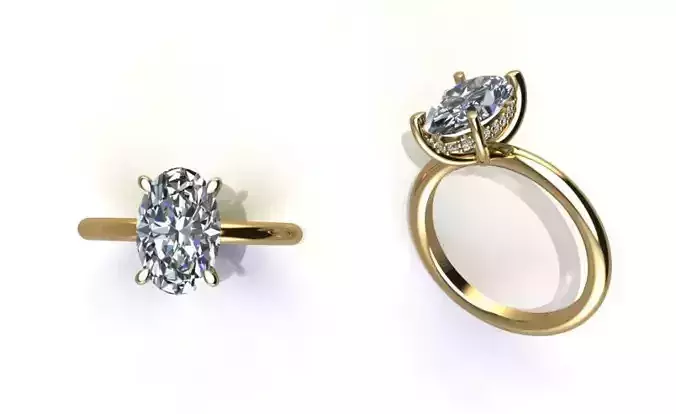 ring - diamond 12 x 8 Oval - 