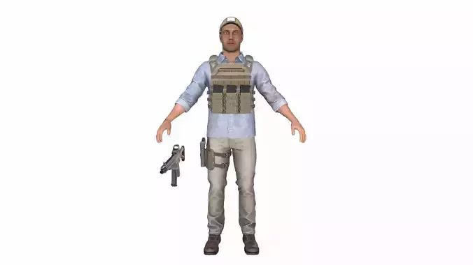Quantum Modular Character Low-poly 3D model