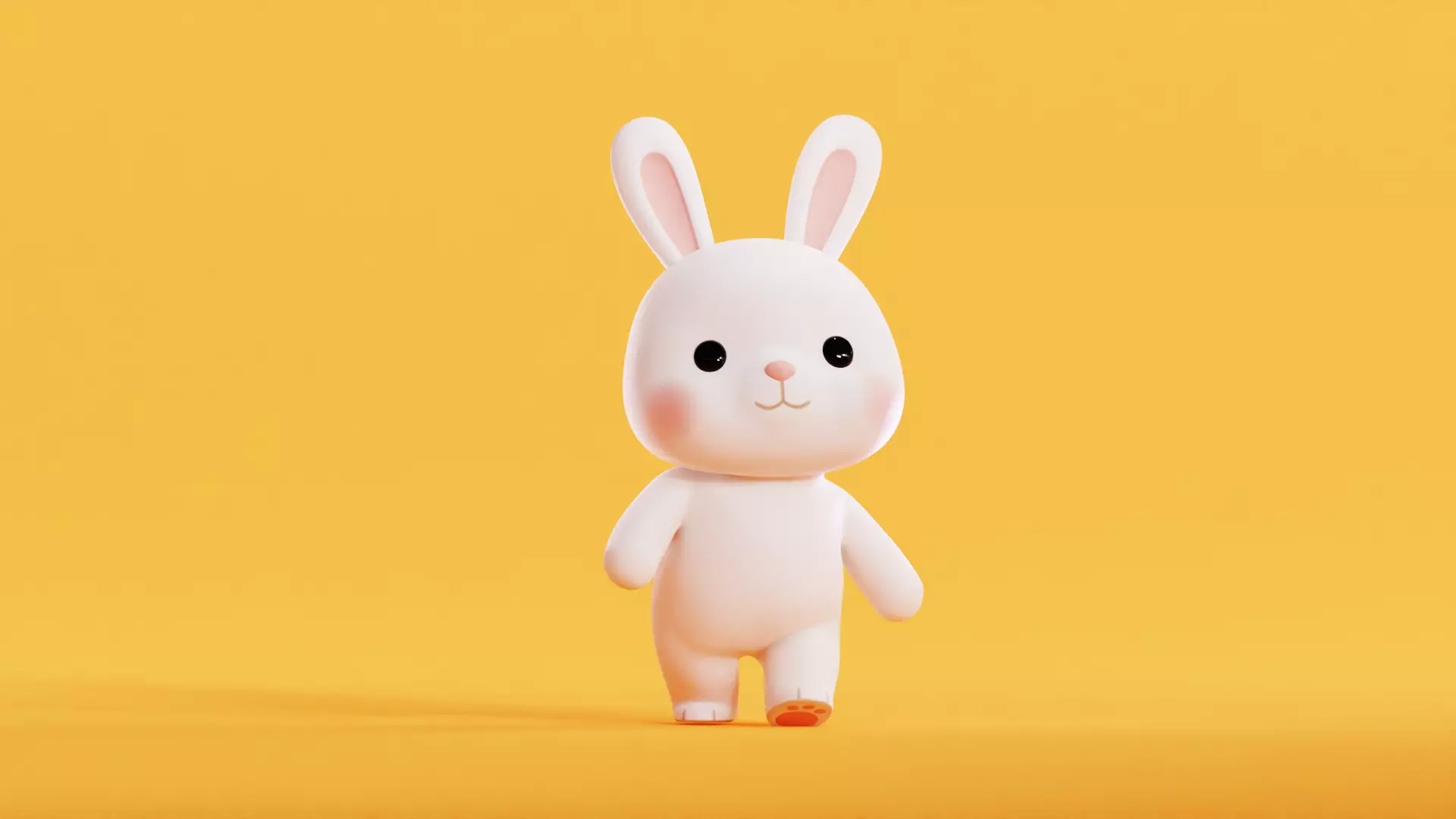 Chibi Kawaii Bunny Character Cute Cartoon Animated Low-poly 3D model