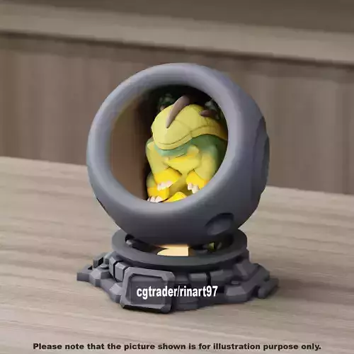 Grotle in healing machine pods from pokemon 3D print model